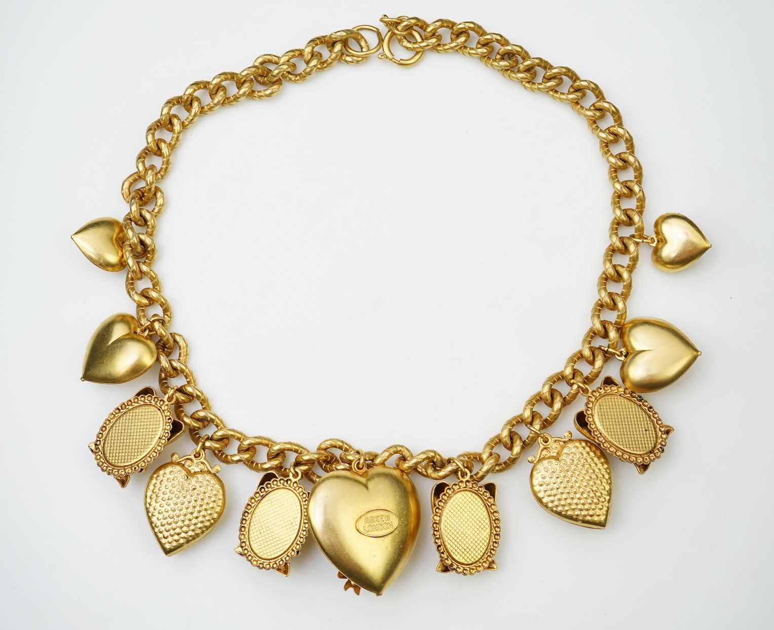 Askew London, a gilt metal necklace and pair of earrings